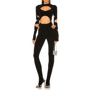Norma Kamali Aztec Catsuit in Black